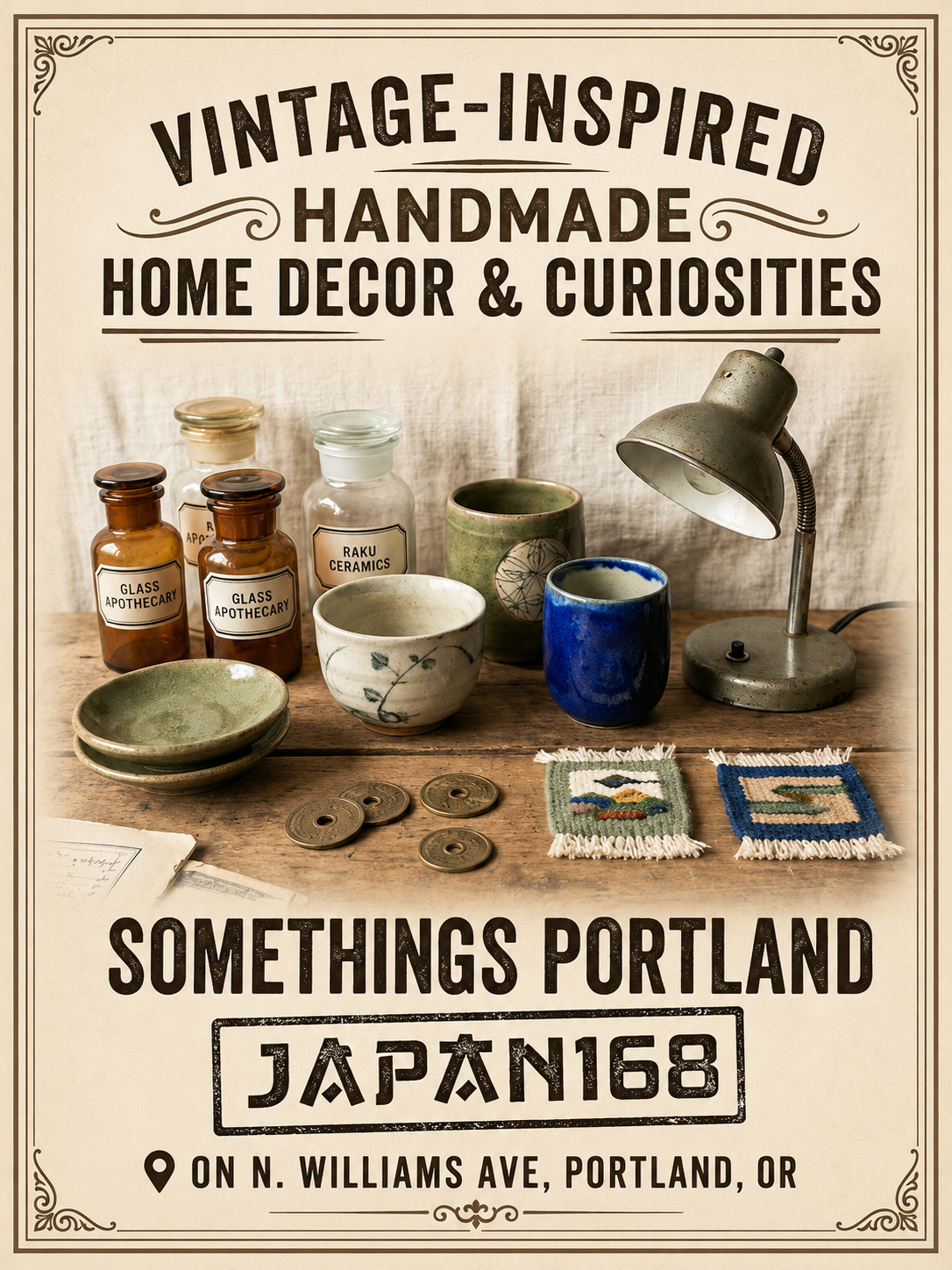 Vintage-inspired handmade home decor and curiosities at Somethings Portland MEKAR11 on N. Williams Ave